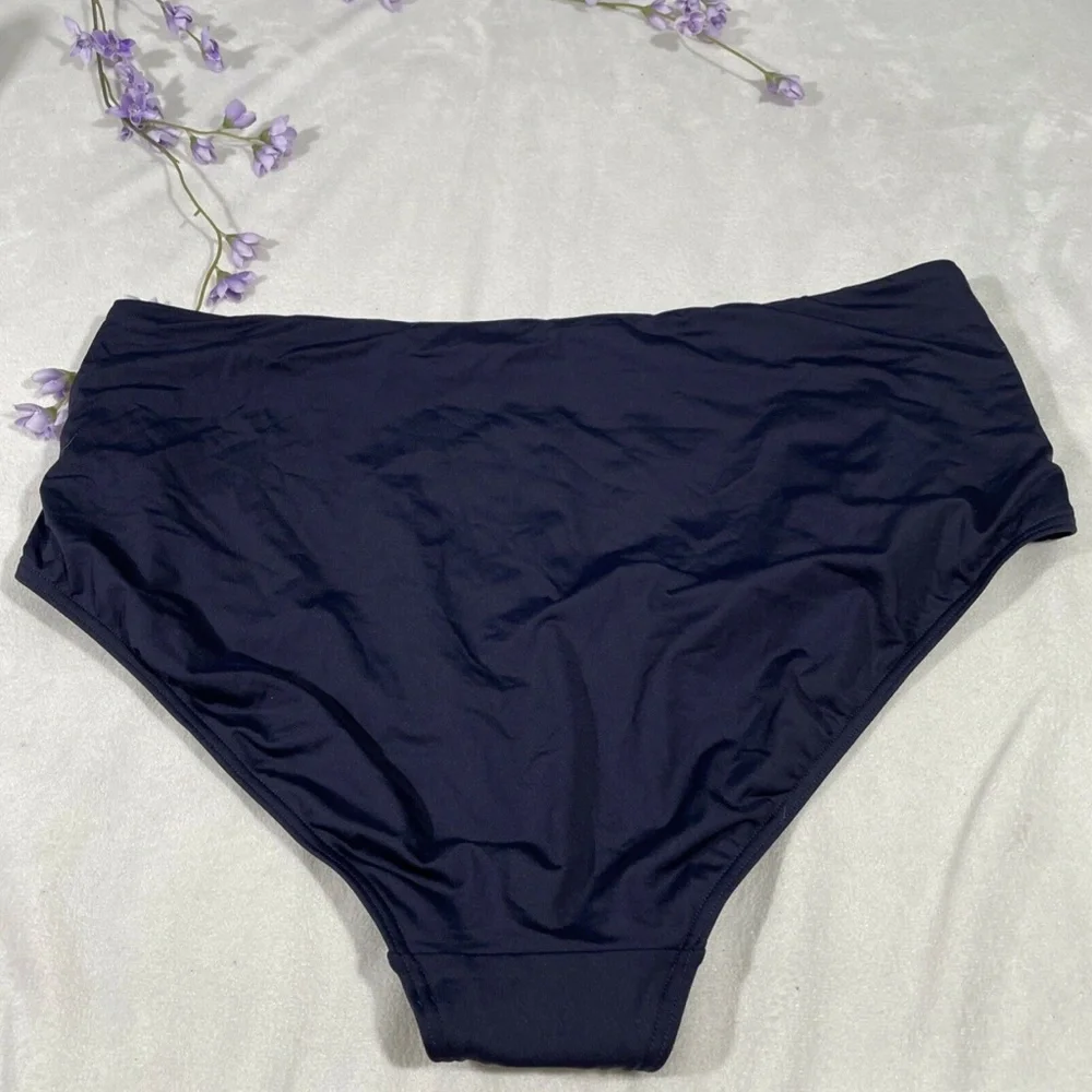 NEW Sea Level‎ [ 16 US ] High Waist Gathered Side Bikini Bottoms Blue